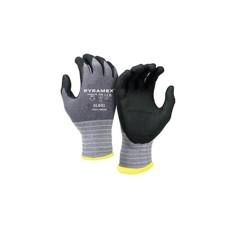 Micro-Foam Nitrile Glove, 15ga Nylon, A1 Cut, Gray, Size 3XL
